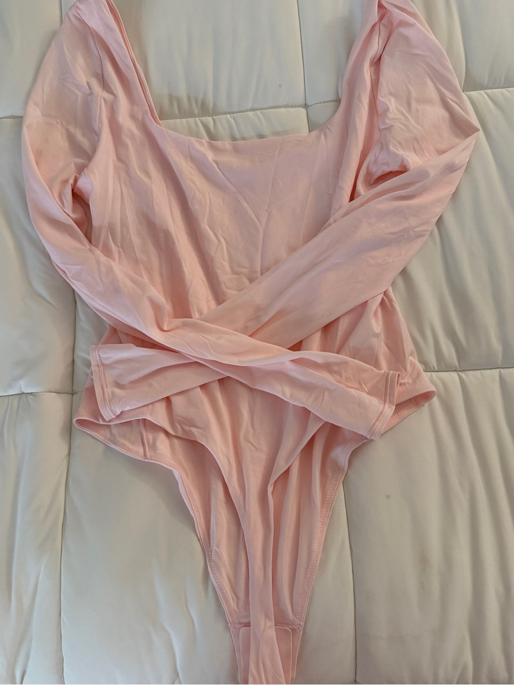 lululemon athletica Light Pink Long-Sleeve Bandeau Bodysuit